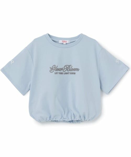 PINK-latte / ピンク ラテ Tシャツ | 裾ドロストりぼんタック半袖Tシャツ2（サックス）