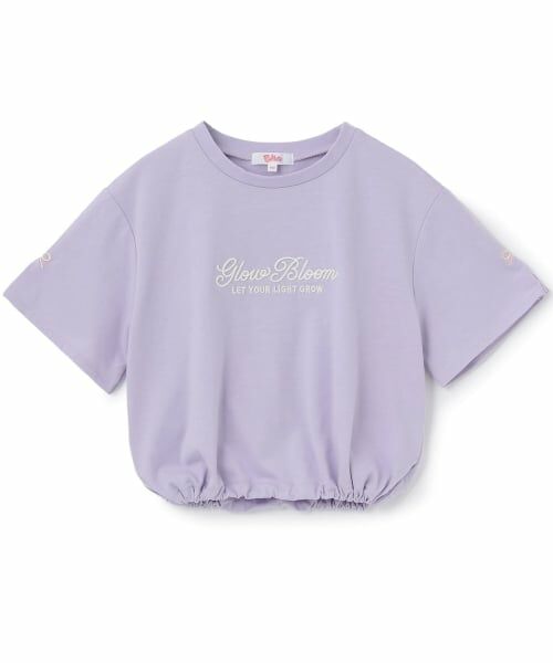 PINK-latte / ピンク ラテ Tシャツ | 裾ドロストりぼんタック半袖Tシャツ2（ラベンダー）