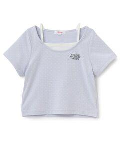 PINK-latte / ピンク ラテ Tシャツ | ドット柄レイヤード風トップス