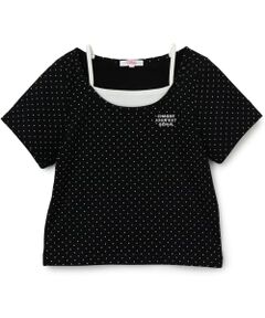 PINK-latte / ピンク ラテ Tシャツ | ドット柄レイヤード風トップス