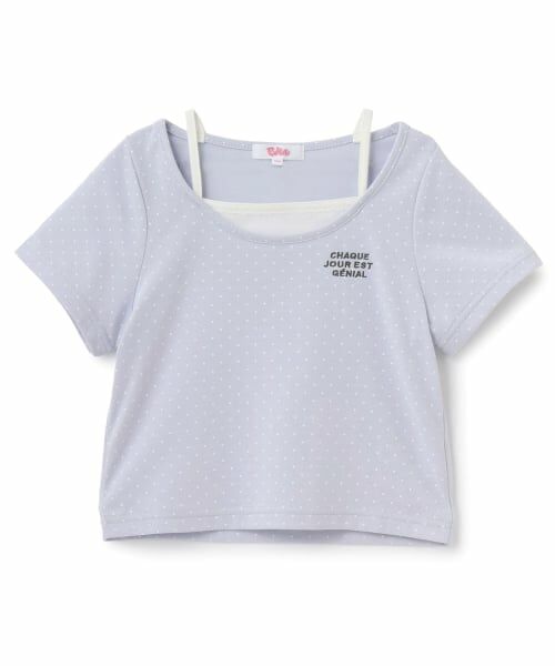 PINK-latte / ピンク ラテ Tシャツ | ドット柄レイヤード風トップス | 詳細17