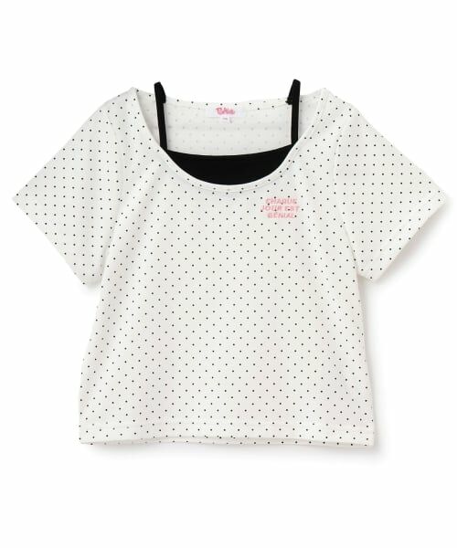 PINK-latte / ピンク ラテ Tシャツ | ドット柄レイヤード風トップス | 詳細18