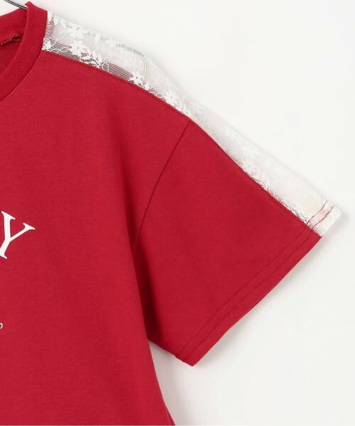 PINK-latte / ピンク ラテ Tシャツ | 【吸水速乾】肩レース切替半袖T | 詳細3