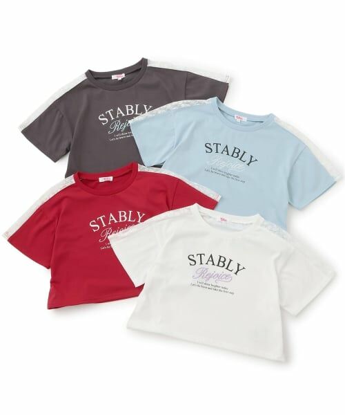 PINK-latte / ピンク ラテ Tシャツ | 【吸水速乾】肩レース切替半袖T | 詳細6