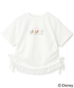 PINK-latte / ピンク ラテ Tシャツ | 【おしゃれキャット】【綿100%】裾レース半袖トップス