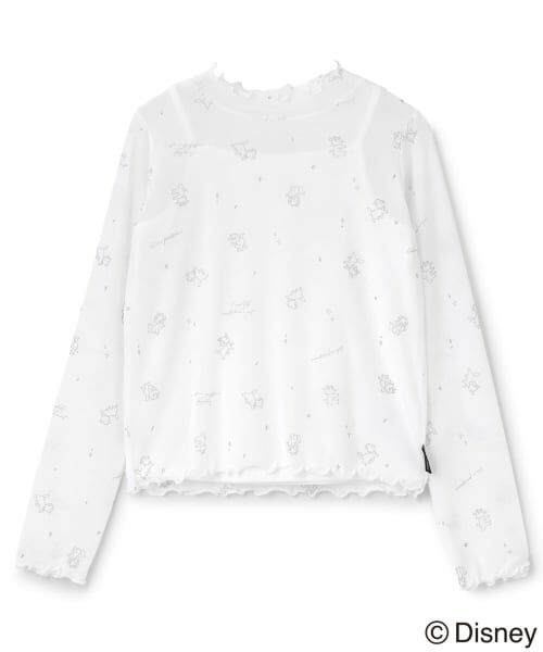 PINK-latte / ピンク ラテ Tシャツ | 【おしゃれキャット】シアー総柄トップス＋キャミセット（オフ ホワイト）