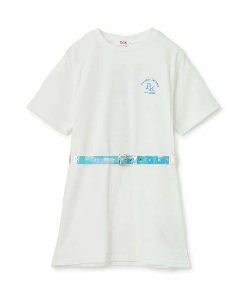 PINK-latte / ピンク ラテ Tシャツ | 【2way・吸水速乾】クリアベルトつきTシャツ(オフ ホワイト)