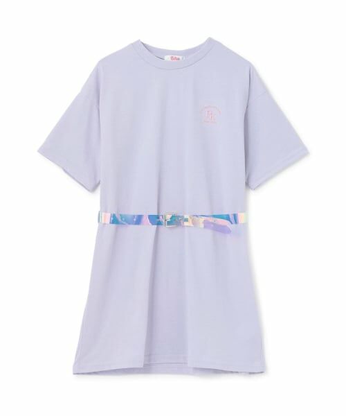 PINK-latte / ピンク ラテ Tシャツ | 【2way・吸水速乾】クリアベルトつきTシャツ(ラベンダー)