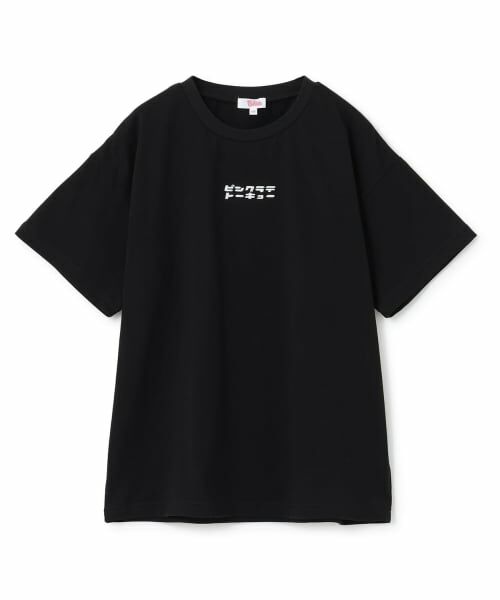 PINK-latte / ピンク ラテ Tシャツ | 【東京限定】【綿100%】ピンクラテトーキョービッグTシャツ（黒）