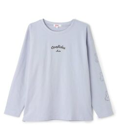 PINK-latte / ピンク ラテ Tシャツ | 【綿100%】袖くまちゃんロンT