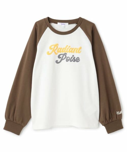 PINK-latte / ピンク ラテ Tシャツ | 【別注】リブつき発泡ラグランロンT(モカ茶)