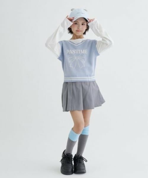 PINK-latte / ピンク ラテ Tシャツ | 【洗える】ロンTドッキングリボンニットベスト | 詳細10