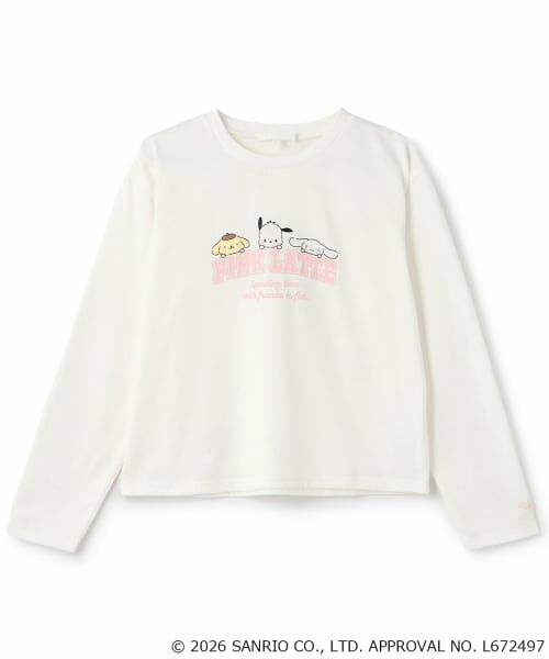 PINK-latte / ピンク ラテ Tシャツ | 【サンリオキャラクターズ】アソートカレッジロンT(オフ ホワイト)