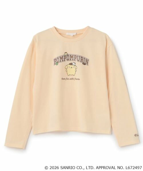 PINK-latte / ピンク ラテ Tシャツ | 【サンリオキャラクターズ】アソートカレッジロンT(レモン イエロー)