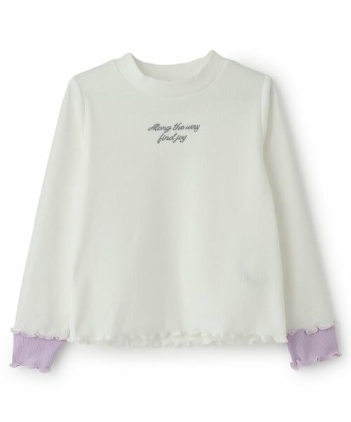 PINK-latte / ピンク ラテ Tシャツ | 袖配色メローテレコロンT(オフ ホワイト)