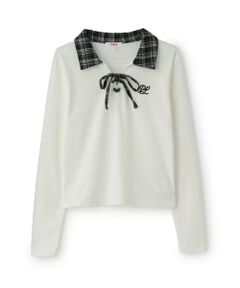 PINK-latte / ピンク ラテ Tシャツ | チェックシャツレイヤードテレコロンT