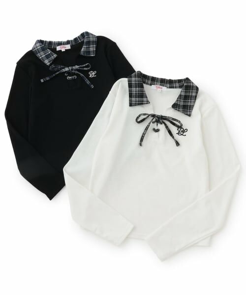 PINK-latte / ピンク ラテ Tシャツ | チェックシャツレイヤードテレコロンT | 詳細7