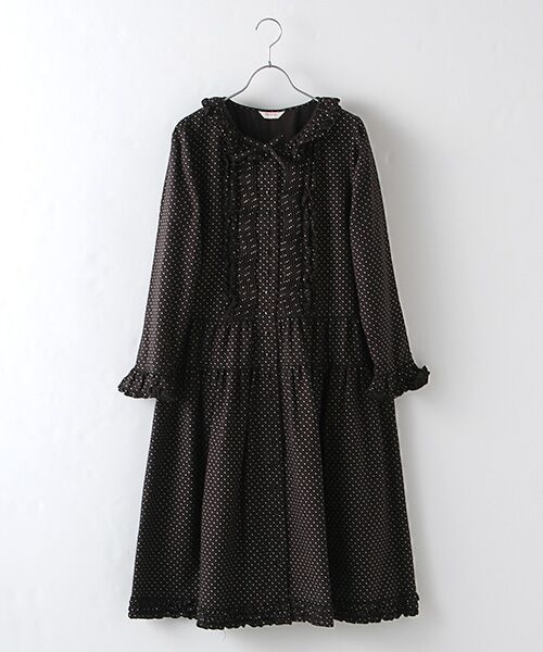 セール ビエラ起毛ドットプリントワンピース ロング マキシ丈ワンピース Pink House ピンクハウス ファッション通販 タカシマヤファッションスクエア