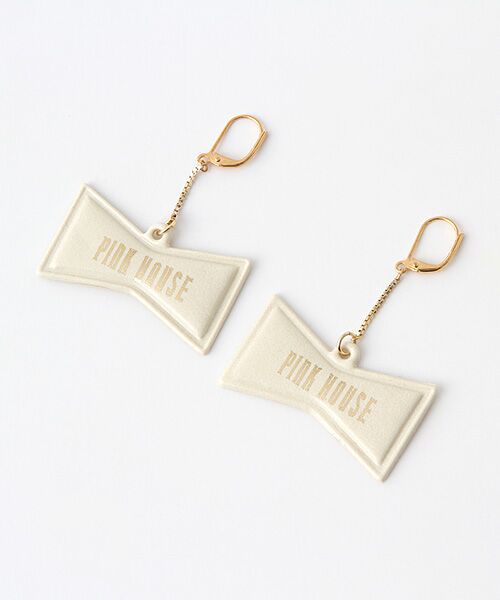 PINK HOUSE / ピンクハウス ピアス・イヤリング | 【アウトレット】PINKHOUSE BROCANTE リボンモチーフピアス（アイボリー）