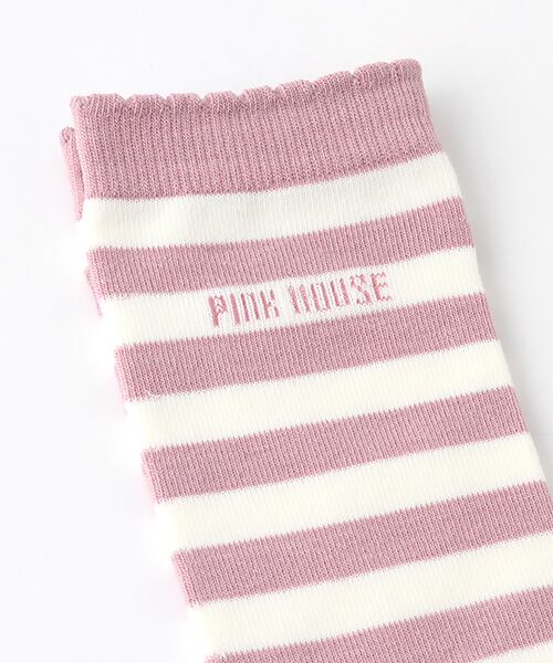 PINK HOUSE / ピンクハウス ソックス | ロゴ入りボーダーソックス | 詳細2