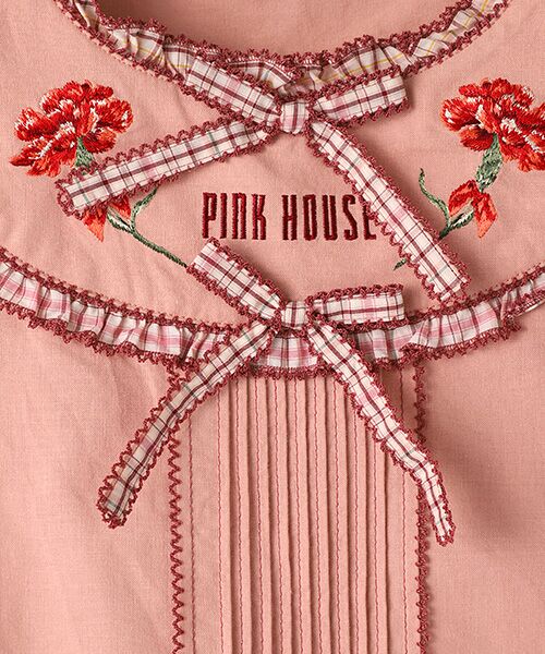ピンクハウス カーネーション刺繍のシャツ-
