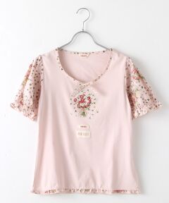 PINK HOUSE / ピンクハウス カットソー | シロツメ草とレンゲ草刺繍カットソー
