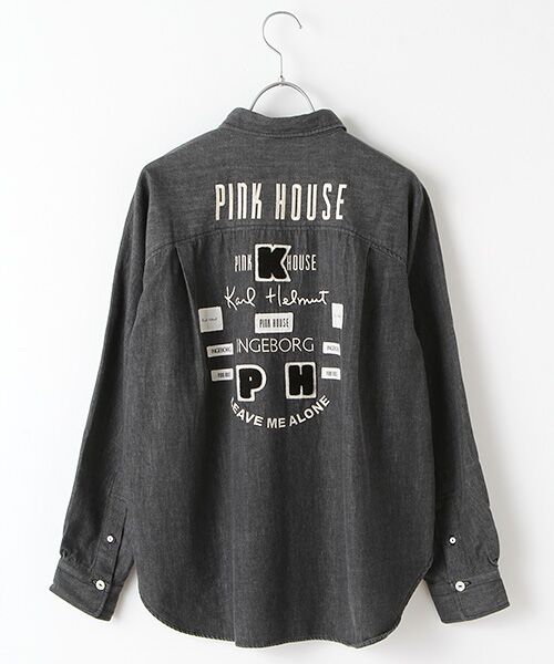 PINK HOUSE / ピンクハウス シャツ・ブラウス | WORLDロゴワッペン＆ネーム使いデニムシャツ | 詳細1
