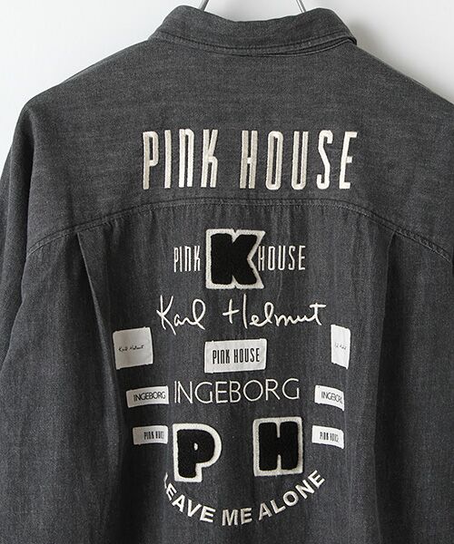 PINK HOUSE / ピンクハウス シャツ・ブラウス | WORLDロゴワッペン＆ネーム使いデニムシャツ | 詳細4
