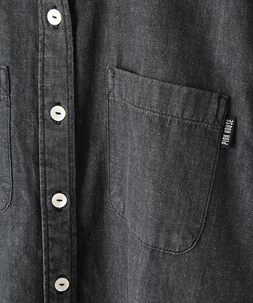 PINK HOUSE / ピンクハウス シャツ・ブラウス | WORLDロゴワッペン＆ネーム使いデニムシャツ | 詳細5