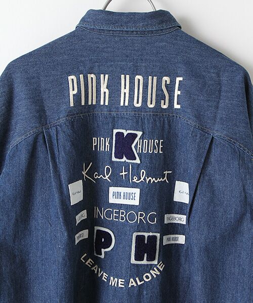PINK HOUSE / ピンクハウス シャツ・ブラウス | WORLDロゴワッペン＆ネーム使いデニムシャツ | 詳細6