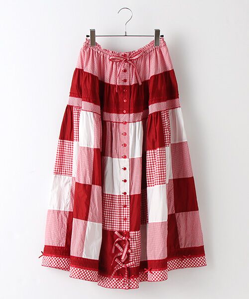 スタイリッシュシンプル ピンクハウス 白×赤ローズ刺繍スカート - 通販