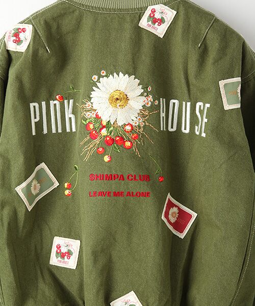PINK HOUSE / ピンクハウス ブルゾン | 雛菊とさくらんぼ刺繍入りデニムブルゾン | 詳細9