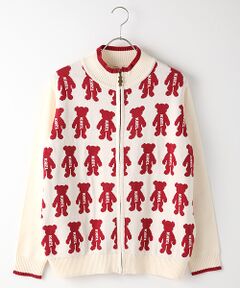 PINK HOUSE / ピンクハウス カーディガン・ボレロ | シルエットKARLくんジップアップニット