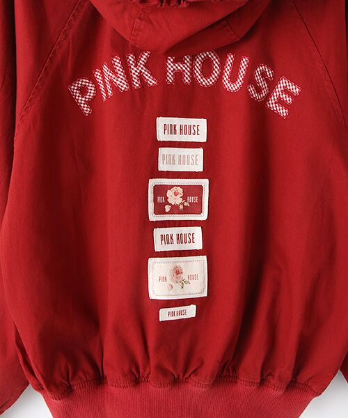 PINK HOUSE / ピンクハウス ブルゾン | ギンガムロゴ使いフードブルゾン | 詳細7