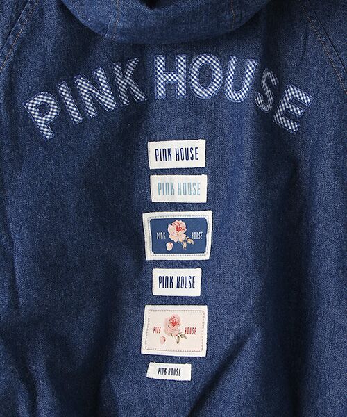 PINK HOUSE / ピンクハウス ブルゾン | ギンガムロゴ使いフードブルゾン | 詳細9