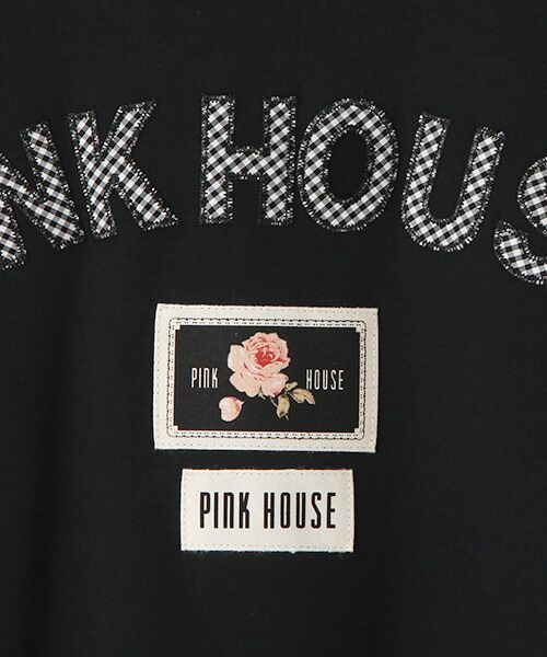 PINK HOUSE / ピンクハウス チュニック | ギンガムロゴアップリケ付きカットソーチュニック | 詳細1