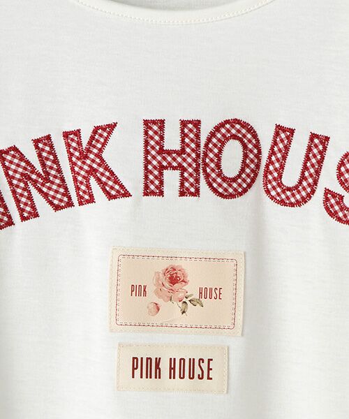 PINK HOUSE / ピンクハウス チュニック | ギンガムロゴアップリケ付きカットソーチュニック | 詳細5