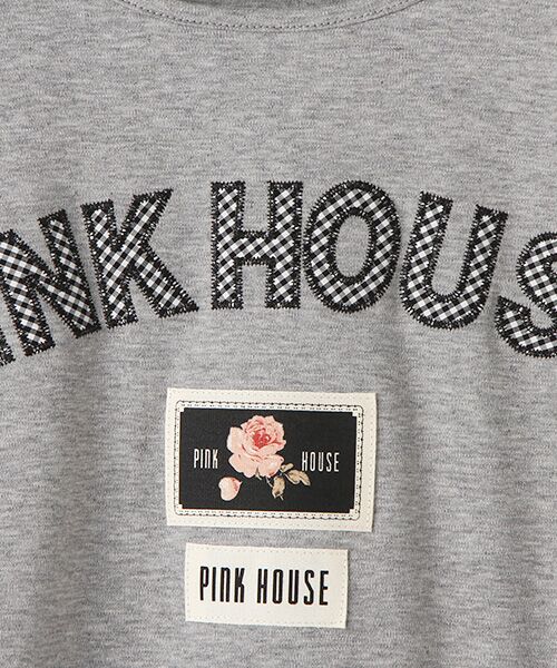 PINK HOUSE / ピンクハウス チュニック | ギンガムロゴアップリケ付きカットソーチュニック | 詳細6