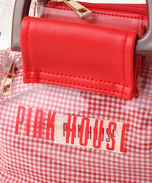 PINK HOUSE / ピンクハウス ショルダーバッグ | ギンガムポーチ付きビニール多機能バッグ | 詳細8