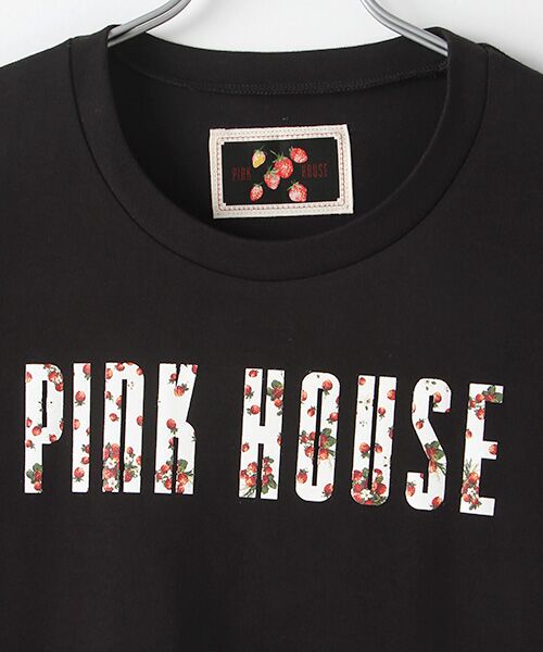 PINK HOUSE / ピンクハウス ミニ丈・ひざ丈ワンピース | ロゴ入りカットソーワンピース | 詳細4