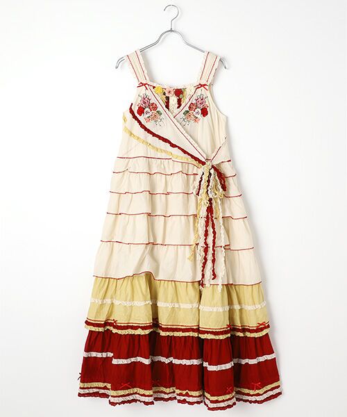 エンジェルローズ刺繍入りフリルキャミソールワンピース ロング マキシ丈ワンピース Pink House ピンクハウス ファッション通販 タカシマヤファッションスクエア