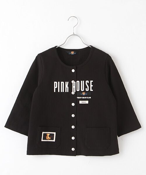 PINK HOUSE / ピンクハウス カーディガン・ボレロ | ロゴネーム使いスナップカーディガン（クロ）