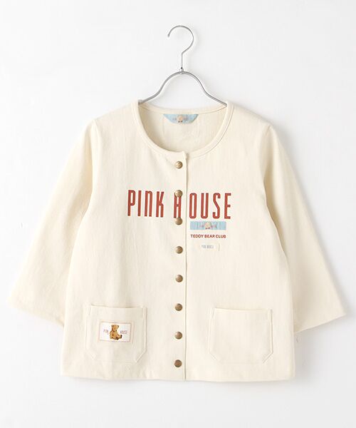 PINK HOUSE / ピンクハウス カーディガン・ボレロ | ロゴネーム使いスナップカーディガン（キナリ）