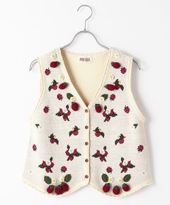 PINK HOUSE / ピンクハウス ベスト | ラズベリーフェストモチーフニットベスト
