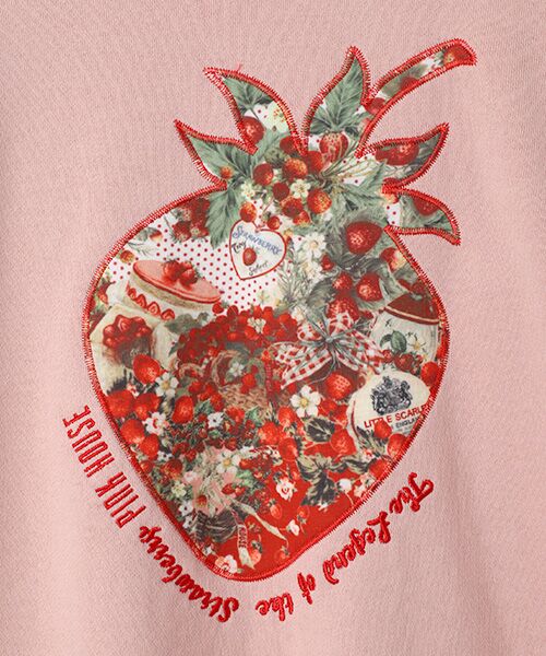 ピンクハウス　トレーナー　スウェット　チェリー　パッチワーク　刺繍　赤　美品