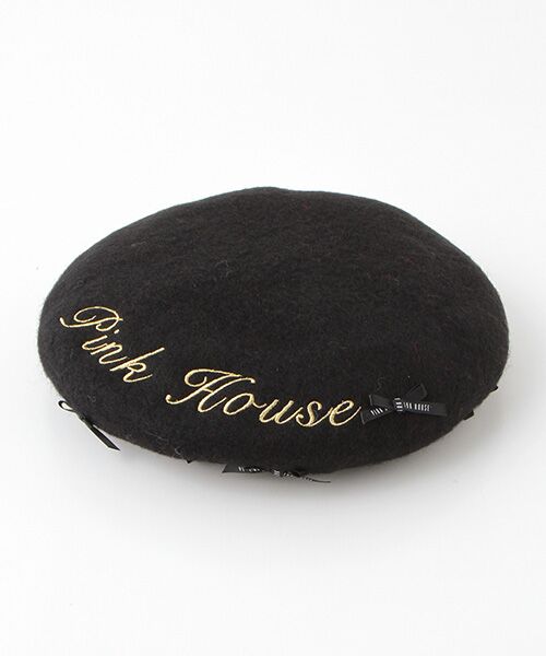 6,970円PINK HOUSE × misako\u0026erinko ロゴ＆リボン　ベレー帽