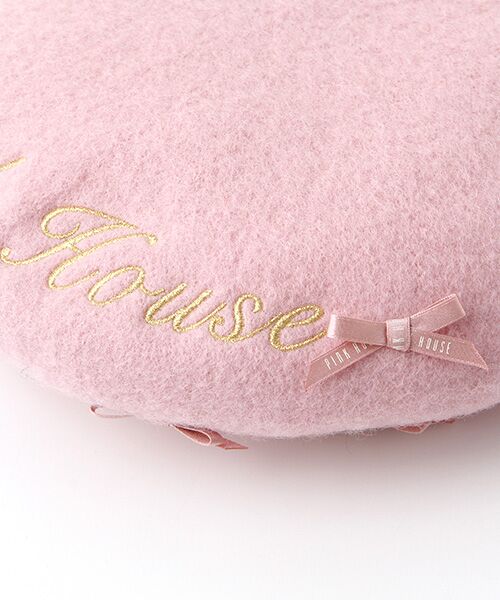 【PINK HOUSE×misako&erinko】ロゴ&リボン付きベレー帽