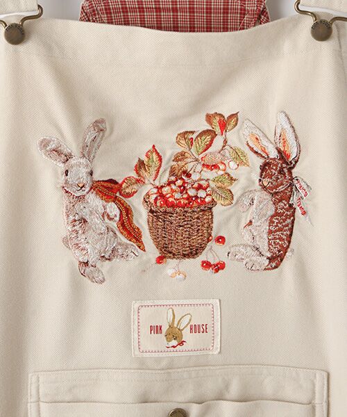 オータムうさぎとチェリー刺繍サロペットスカート ロング マキシ丈ワンピース Pink House ピンクハウス ファッション通販 タカシマヤファッションスクエア