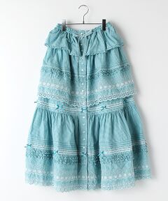 PINK HOUSE / ピンクハウス ロング・マキシ丈スカート | ギンガムレースフリルスカート