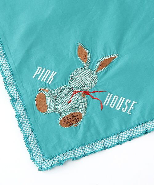 PINK HOUSE / ピンクハウス マフラー・ショール・スヌード・ストール | ギンガムうさぎ刺繍ストール | 詳細3